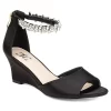 Journee Collection Womens Connor Wedge Sandal - Black -Shoe Shop US 01 102215 00
