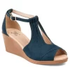 Journee Collection Womens Kedzie Wedge Sandal - Blue -Shoe Shop US 01 102266 00