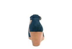 Journee Collection Womens Kedzie Wedge Sandal - Blue -Shoe Shop US 01 102266 04