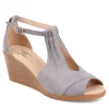 Journee Collection Womens Kedzie Wedge Sandal - Grey -Shoe Shop US 01 102267 00