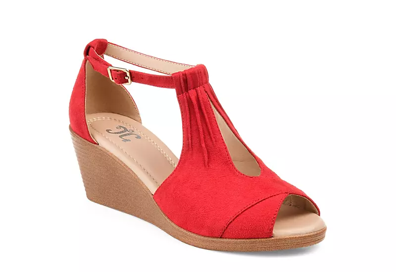 Journee Collection Womens Kedzie Wedge Sandal - Red 3 Journee Collection Womens Kedzie Wedge Sandal - Red