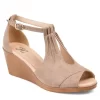 Journee Collection Womens Kedzie Wedge Sandal - Taupe -Shoe Shop US 01 102269 00