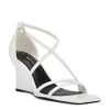 Nine West Womens Rolga Wedge Sandal - White -Shoe Shop US 01 108884 00