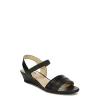 Lifestride Womens Yuma Wedge Sandal - Black -Shoe Shop US 01 201296 00