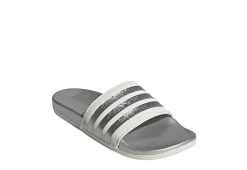 Adidas Womens Adilette Comfort Slide Sandal - White