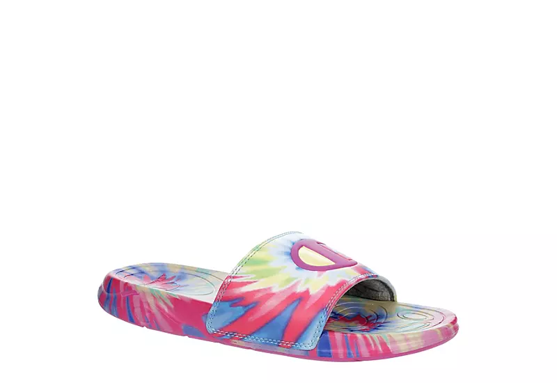 Champion Womens Mega Slide Tie Dye Slide Sandal - Pink 3 Champion Womens Mega Slide Tie Dye Slide Sandal - Pink