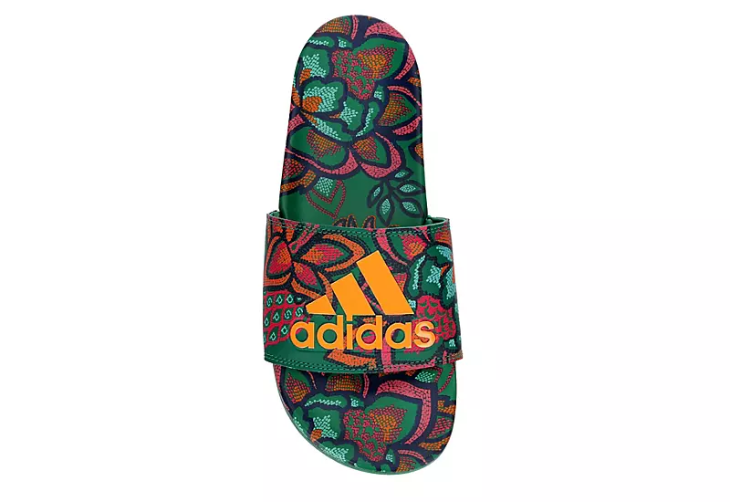 Adidas Womens Adilette Comfort Slide Sandal - Green 8 Adidas Womens Adilette Comfort Slide Sandal - Green - Image 6