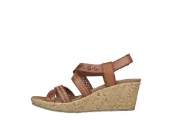 Skechers Womens Beverlee-delicate Glow Wedge Sandal - Cognac -Shoe Shop US 01 202852 02