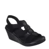 Skechers Womens Rumble On - Camp Glam Wedge Sandal - Black -Shoe Shop US 01 203242 00