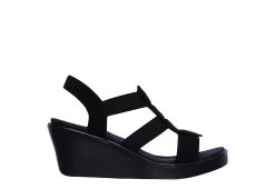 Skechers Womens Rumble On - Camp Glam Wedge Sandal - Black -Shoe Shop US 01 203242 01