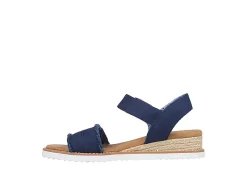 Skechers Womens Desert Kiss - Adobe Princess Wedge Sandal - Navy -Shoe Shop US 01 203275 02