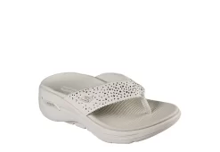 Skechers Womens Dazzle- Arch Fit Flip Flop Sandal - Natural