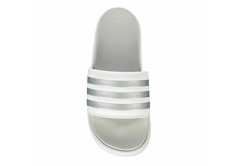 Adidas Womens Adilette Platform Slide Sandal - White 8 Adidas Womens Adilette Platform Slide Sandal - White - Image 6