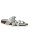 Birkenstock Womens Franca Vegan Footbed Sandal - Silver -Shoe Shop US 01 203366 00