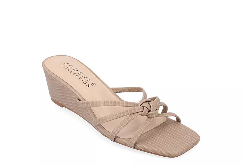 Journee Collection Womens Blayke Wedge Slip On Sandal - Taupe 3 Journee Collection Womens Blayke Wedge Slip On Sandal - Taupe