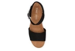 Toms Womens Diana Wedge Sandal - Black -Shoe Shop US 01 203716 03