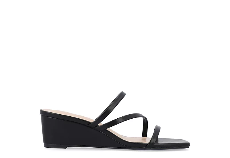 Journee Collection Womens Takarah Wedge Slip On Sandal - Black 4 Journee Collection Womens Takarah Wedge Slip On Sandal - Black - Image 2
