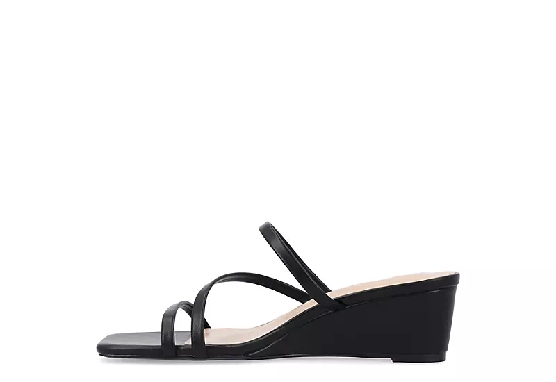 Journee Collection Womens Takarah Wedge Slip On Sandal - Black 6 Journee Collection Womens Takarah Wedge Slip On Sandal - Black - Image 4