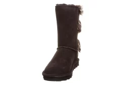 Bearpaw Womens Eloise Wide Calf Fur Boot - Chocolate -Shoe Shop US 01 300746 02