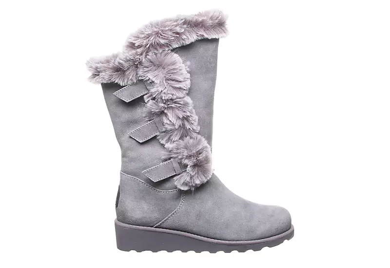 Bearpaw Womens Genevieve Fur Boot - Grey 4 Bearpaw Womens Genevieve Fur Boot - Grey - Image 2