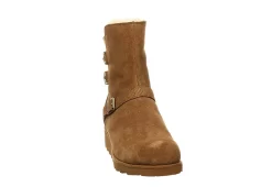 Bearpaw Womens Lucy Fur Wedge Boot - Tan -Shoe Shop US 01 300779 02