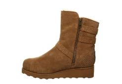 Bearpaw Womens Lucy Fur Wedge Boot - Tan -Shoe Shop US 01 300779 03