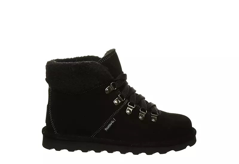 Bearpaw Womens Marta Lace-up Fur Boot - Black 4 Bearpaw Womens Marta Lace-up Fur Boot - Black - Image 2