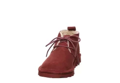 Bearpaw Womens Skye Lace-up Fur Boot - Dark Red -Shoe Shop US 01 300814 02