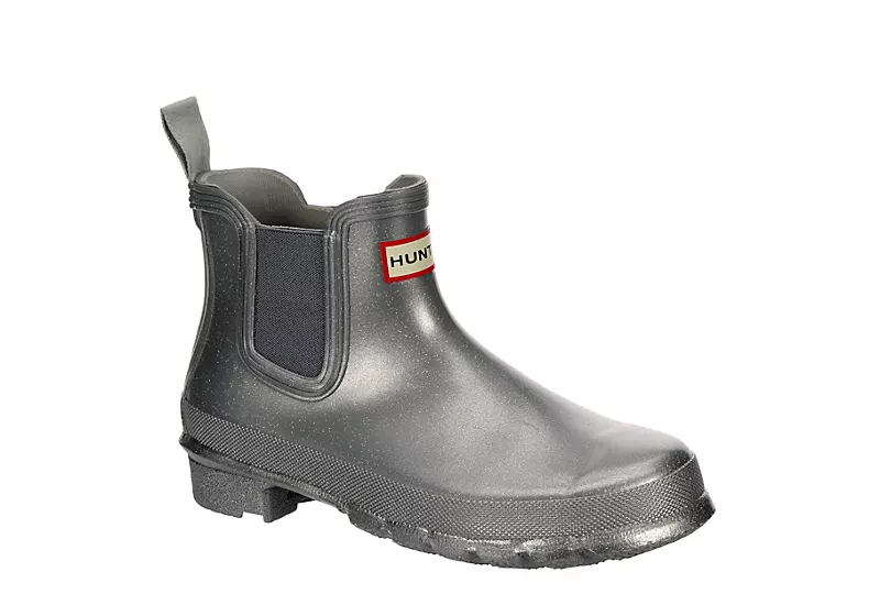 Hunter Boots Llc Womens Original Chelsea Cosmic Rain Boot - Silver 3 Hunter Boots Llc Womens Original Chelsea Cosmic Rain Boot - Silver