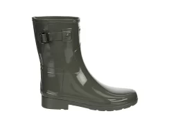 Hunter Boots Llc Womens Original Refined Short Gloss Rain Boot - Grey -Shoe Shop US 01 302445 01