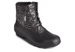 Sperry Womens Syren Gulf Metallic Animal Duck Boot - Black