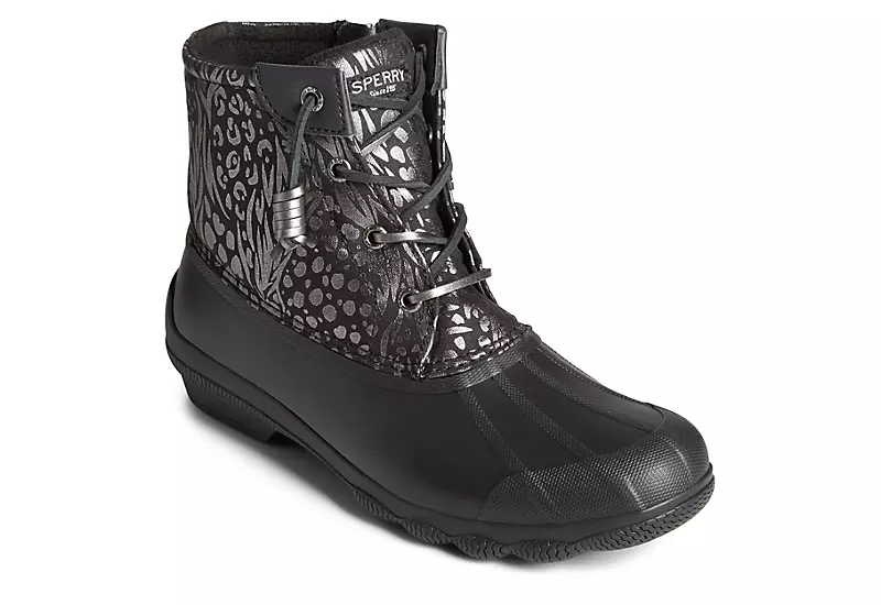 Sperry Womens Syren Gulf Metallic Animal Duck Boot - Black 3 Sperry Womens Syren Gulf Metallic Animal Duck Boot - Black