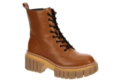 Madden Girl Womens Philly Lace Up Boot - Cognac