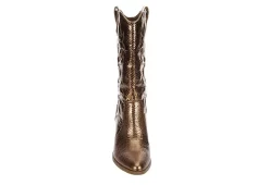 Michael By Michael Shannon Womens Faith Wide Calf Western Boot - Bronze -Shoe Shop US 01 302814 02