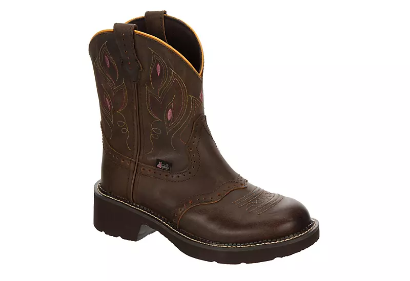 Justin Womens Gemma Western Boot - Dark Brown 3 Justin Womens Gemma Western Boot - Dark Brown