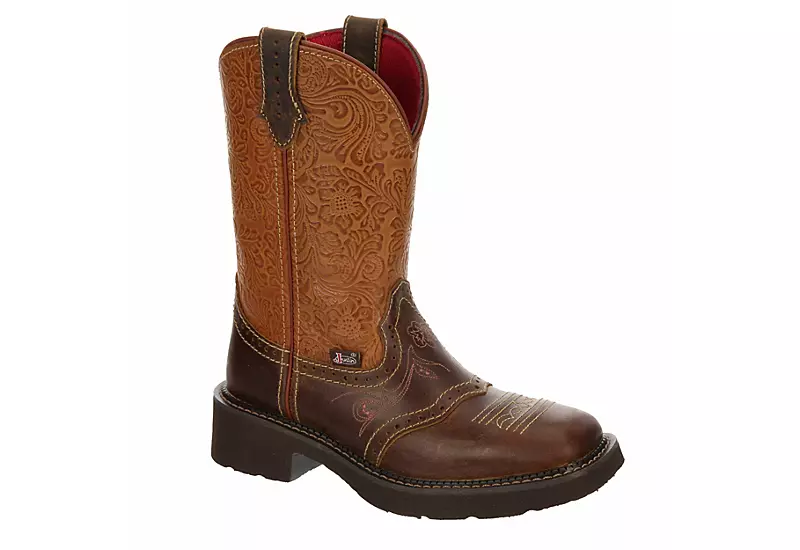 Justin Womens Starlina Western Boot - Brown 3 Justin Womens Starlina Western Boot - Brown