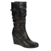 Lauren Blakwell Womens Johanna Wide Calf Wedge Boot - Black -Shoe Shop US 01 302867 00