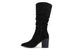 Journee Collection Womens Hartly Fringed Wide Calf Dress Boot - Black -Shoe Shop US 01 303177 03