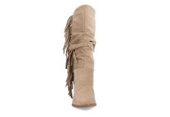 Journee Collection Womens Hartly Fringed Wide Calf Dress Boot - Taupe -Shoe Shop US 01 303178 02