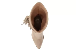 Journee Collection Womens Hartly Fringed Wide Calf Dress Boot - Taupe -Shoe Shop US 01 303178 05