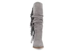 Journee Collection Womens Hartly Fringed Wide Calf Dress Boot - Grey 11 Journee Collection Womens Hartly Fringed Wide Calf Dress Boot - Grey -Shoe Shop US 01 303179 02