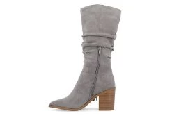 Journee Collection Womens Hartly Fringed Wide Calf Dress Boot - Grey 12 Journee Collection Womens Hartly Fringed Wide Calf Dress Boot - Grey -Shoe Shop US 01 303179 03
