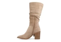 Journee Collection Womens Hartly Fringed Extra Wide Calf Dress Boot - Taupe -Shoe Shop US 01 303183 03