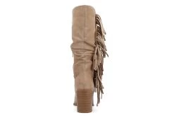 Journee Collection Womens Hartly Fringed Extra Wide Calf Dress Boot - Taupe -Shoe Shop US 01 303183 04