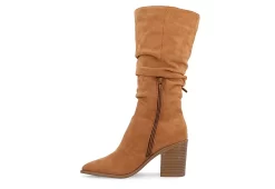 Journee Collection Womens Hartly Fringed Extra Wide Calf Dress Boot - Tan -Shoe Shop US 01 303185 03
