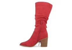 Journee Collection Womens Hartly Fringed Extra Wide Calf Dress Boot - Red -Shoe Shop US 01 303199 03