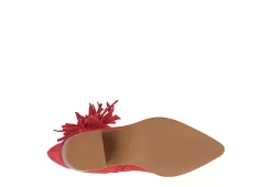 Journee Collection Womens Hartly Fringed Extra Wide Calf Dress Boot - Red -Shoe Shop US 01 303199 06