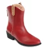 Journee Collection Womens Novva Western Ankle Boot - Red -Shoe Shop US 01 303313 00