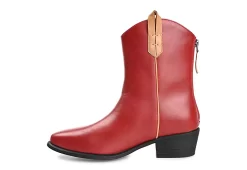 Journee Collection Womens Novva Western Ankle Boot - Red -Shoe Shop US 01 303313 03