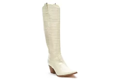 Shoe Shop 21 Coconuts Womens Jax Tall Western Boot - Ivory